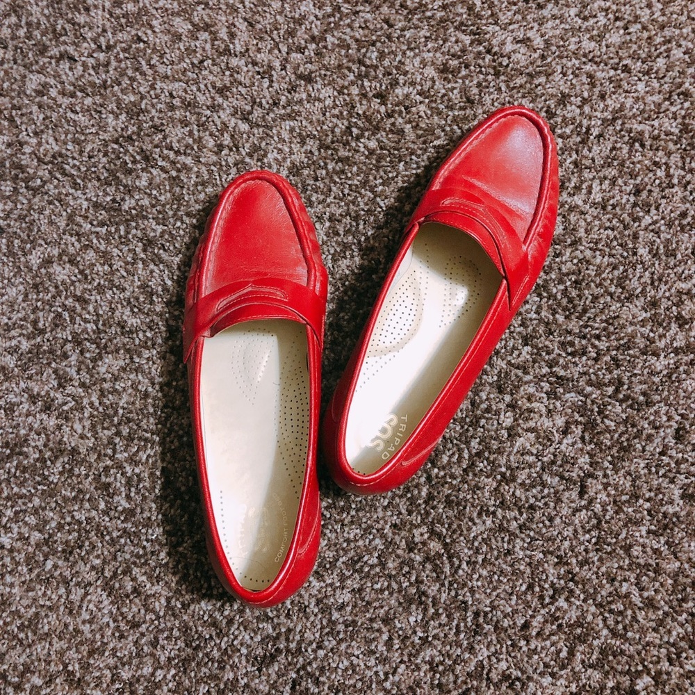 Red loafer shoes
